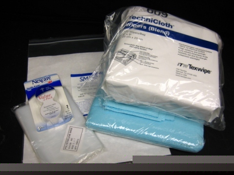 Lot lab wipes, bags, and silicone sheeting