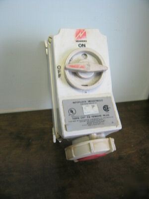Mennekes 30A 480V 20HP switched interlock receptacle