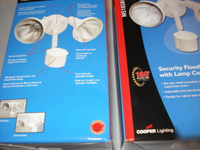 Motion activated security floodlights w/lamp covers