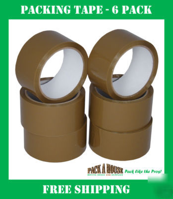 (6) rolls packing tape moving/packing/shipping/carton