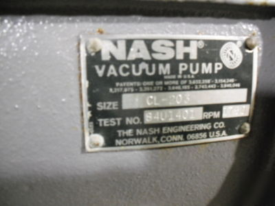230 cfm nash liquid ring cl-203 vacuum pump 15HP 