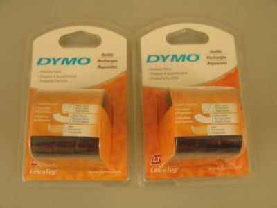 6 letratag dymo white paper plastic clear label refills