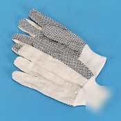 Menâ€™s pvc dotted canvas gloves, one size fits all,