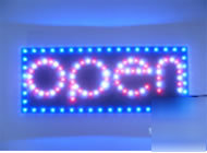 New 3 colors slim animated motion led open sign.
