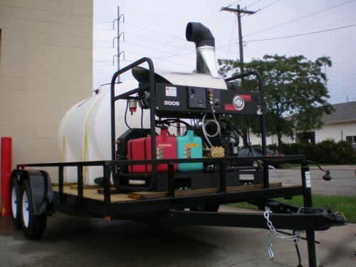 The bandit trailer mounted, hot water pressure washer