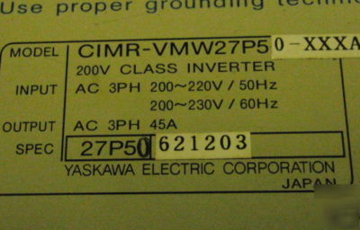 Yaskawa 626VM3 varispeed spindle drive cimr-VMW27P50