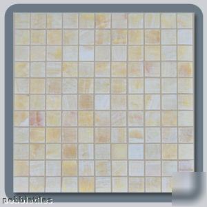 Golden onyx marble mosaic tiles - natural stone 