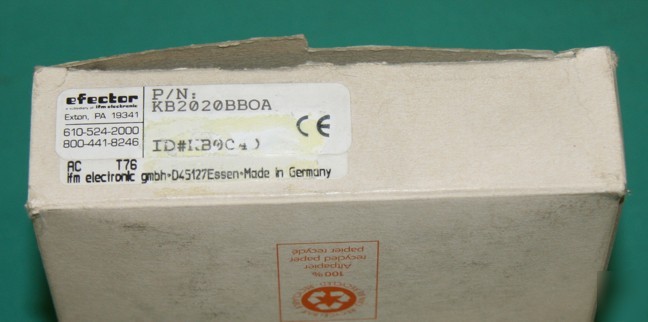 New ifm efector KB0040 kb-2020-bboa capacitive switch * *