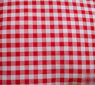 Table cloth red gingham & other cols or made to measure