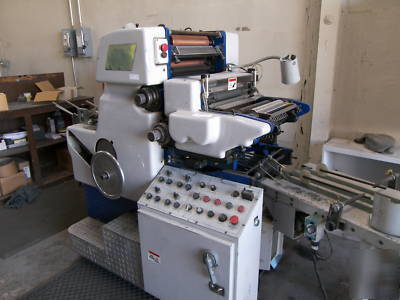 Whitacre envelope press, 2 color, conveyor, halm jet