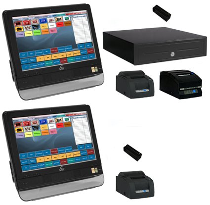 2 stn all-in-one restaurant/bar touch system & software