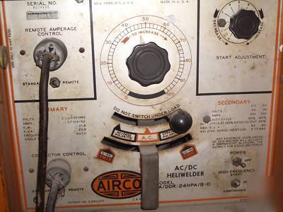 Airco ac/dc heliwelder 5 to 460 amp complete on dolly