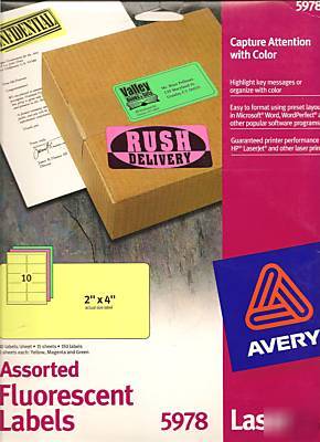 Avery 5978 laser labels assorted fluorescent 2