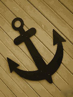 Handcrafted black steel sailboat anchor wall decor 32