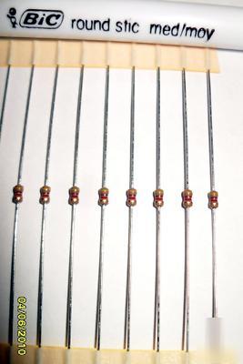 New 100 resistors, 4.7 k ohms, 1/8 watt, 5% - brand 