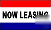 Now leasing flag business poster banner 3X5 3'X5'