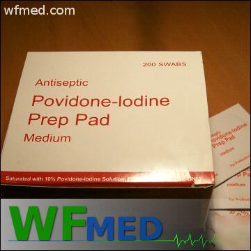 One boxes of povidone iodine prep pad 200 in one box