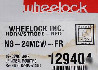 Wheelok horn/ strobe - red fire alarm indicator 129404