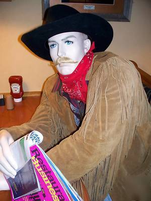 Mannequin- male sitting, western cowboy w/outfit