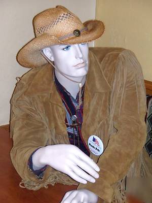 Mannequin- male sitting, western cowboy w/outfit