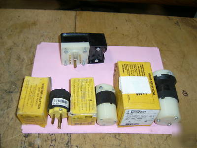 New 4 hubbell plug & connector & receptacle lot 