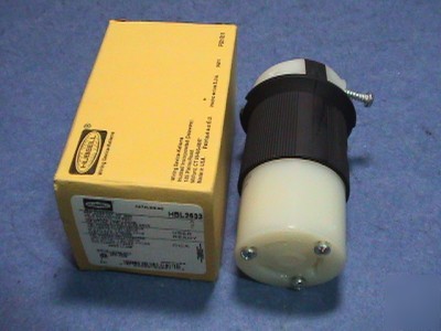 New hubbell HBL2633 nema L7-30R fem ac connector in box