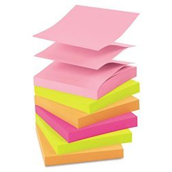 New post-it® pop-up 3 x 3 note pad refills, neon ...