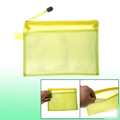New waterproof doc file coupon pen holder bag yellow 
