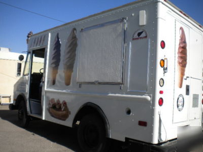 Soft serve ice cream truck loaded