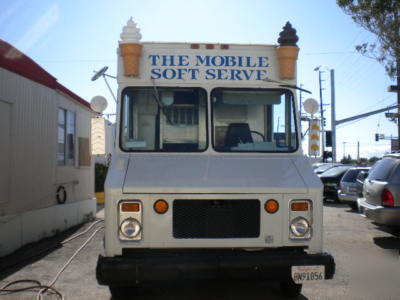 Soft serve ice cream truck loaded