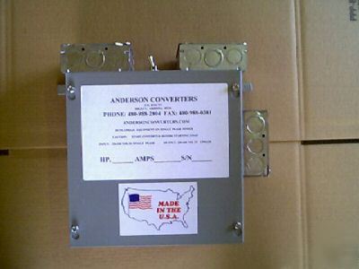New 3 hp rotary phase converter panel