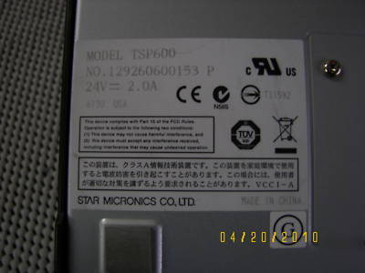 Star TSP600 thermal printer usb