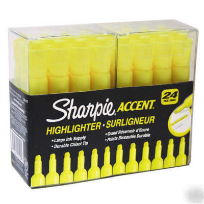 1) 24 count sharpie accent yellow color highlighters
