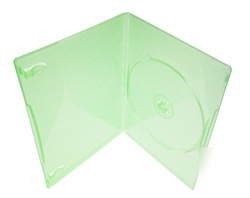 200 slim clear light green color single dvd cases 7MM