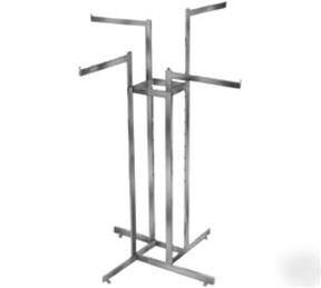 Chrome 4 way racks used clothing store fixtures lot 20 