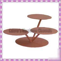 3 tier display cake stand rust powder coated finish