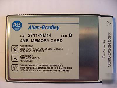 Allen bradley 2711-NM14 ( series a ) 4MB pcmcia card