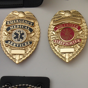 Bulk of misc professional badges, badge holders, wallet
