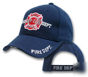 Deluxe fire dept. white embroidered hat