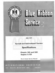 Farmall 100 & 200 series specifications service manual