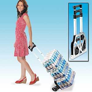 Folding hand truck | sturdy fold flat cart holds 150 lb