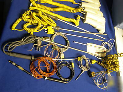 Lot of omega thermocouple probes, connectors + more 