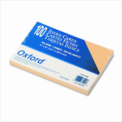 Unruled index cards, 5 x 8, canary, 100 per pack