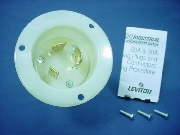 Leviton L10-30 locking flanged inlet plug 30A 125/250V