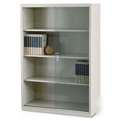 New executive steel 4 shelf bookcase with glass door...