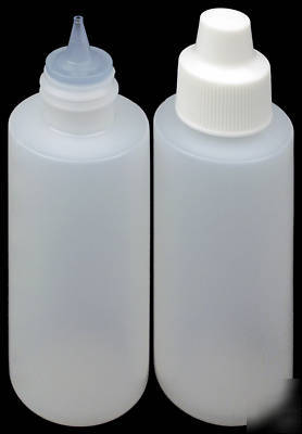 New plastic dropper bottles w/overcap, 2-oz. 50-pack 