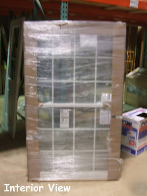 Pella wood, brown aluminum clad dbl hng window 44