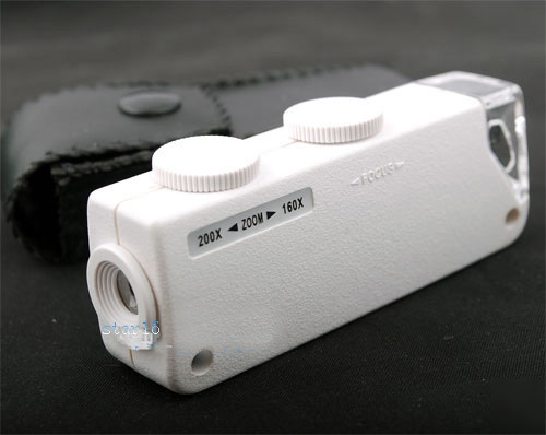 Â 160X-200X mini pocket microscope illuminated magnify 