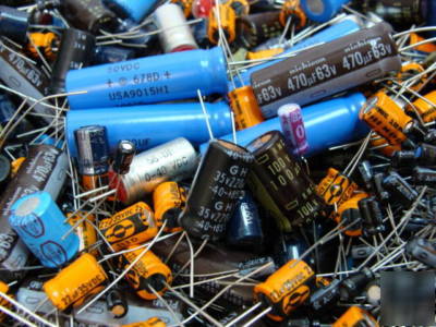 5 # assorted aluminum electrolytics capacitors radials