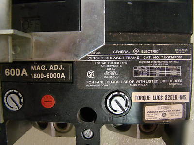 Ge tjk TJK636600 600 a 600 v panelboard breaker adj tri